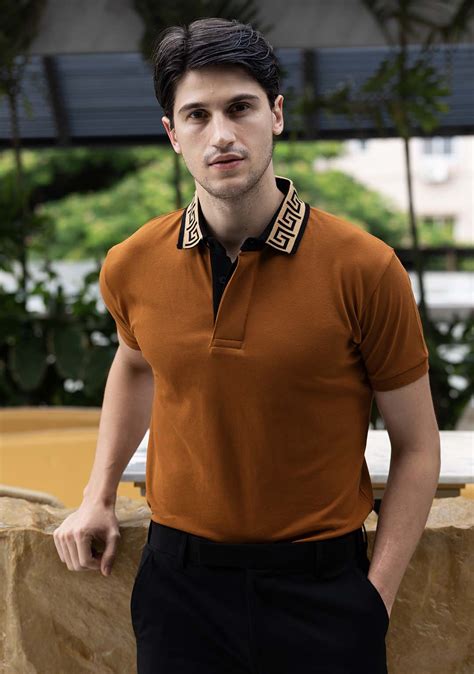 greek meander polo shirts